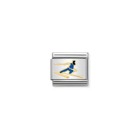 Nomination Classic Link 18k Gold Charm - Skier