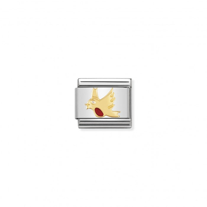 Nomination Classic Link Gold and Enamel Robin Charm