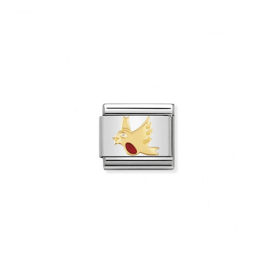Nomination Classic Link Gold and Enamel Robin Charm