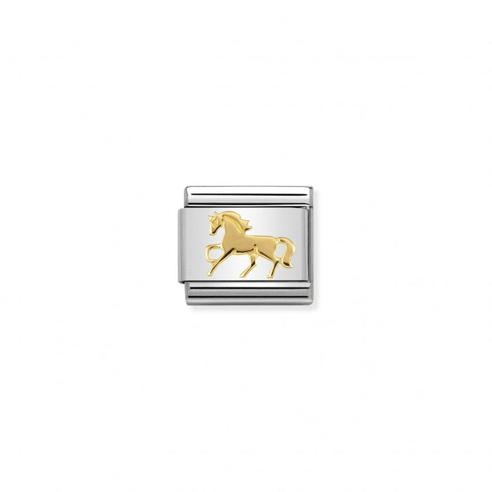Nomination Classic Link Gold Galloping Horse Charm