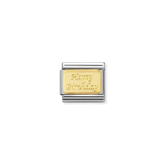 Nomination Classic Link Gold Happy Birthday Charm