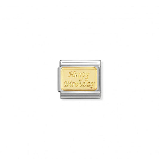 Nomination Classic Link Gold Happy Birthday Charm