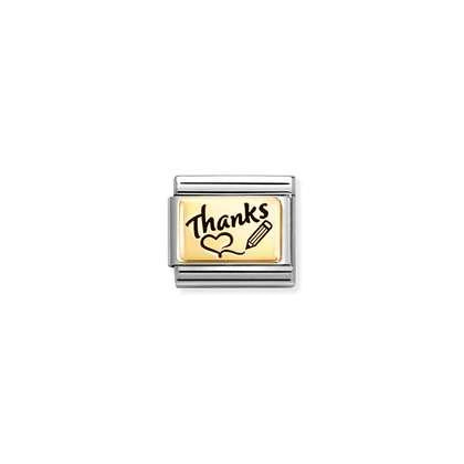 Nomination Classic Link Gold Thanks Charm