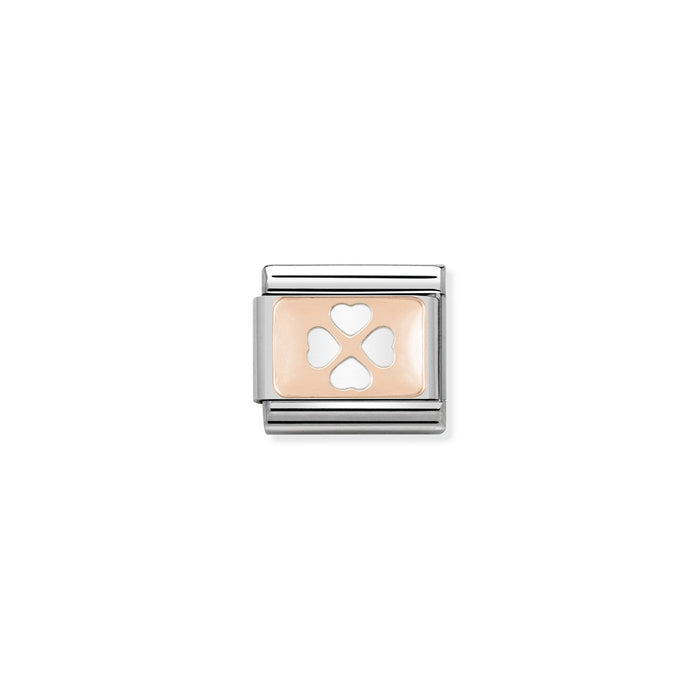 Nomination Classic Link s 9K Rose Gold Four-Leaf Clover
