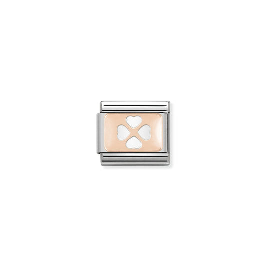 Nomination Classic Link s 9K Rose Gold Four-Leaf Clover