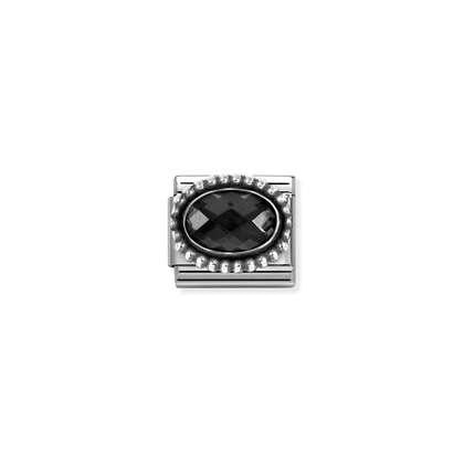 Nomination Composable Classic Link - Beaded Oval CZ Black
