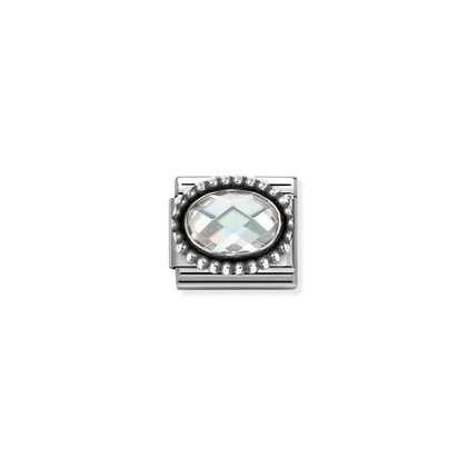 Nomination Composable Classic Link - Beaded Oval CZ White