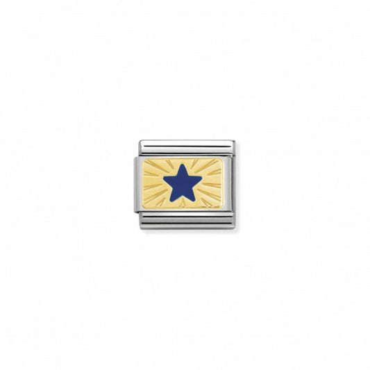 Nomination Composable Classic Link 18k Gold Blue Enamel Star