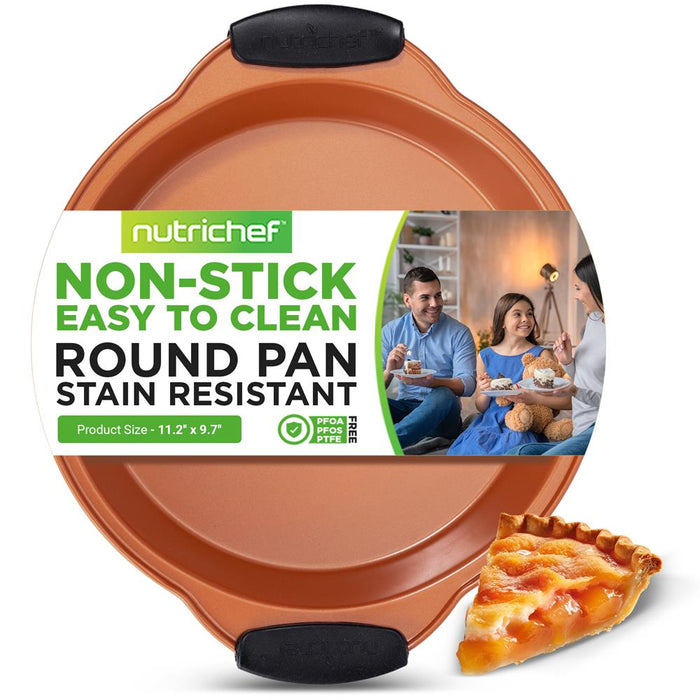 Non-Stick Round Pan - Nonstick Carbon Steel Bake Pan With Black Silicone Handles, Compatible With Models: Ncsbs54S, Ncsbs52S (Copper)