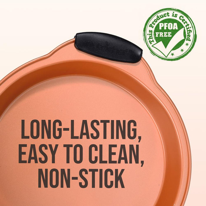 Non-Stick Round Pan - Nonstick Carbon Steel Bake Pan With Black Silicone Handles, Compatible With Models: Ncsbs54S, Ncsbs52S (Copper)