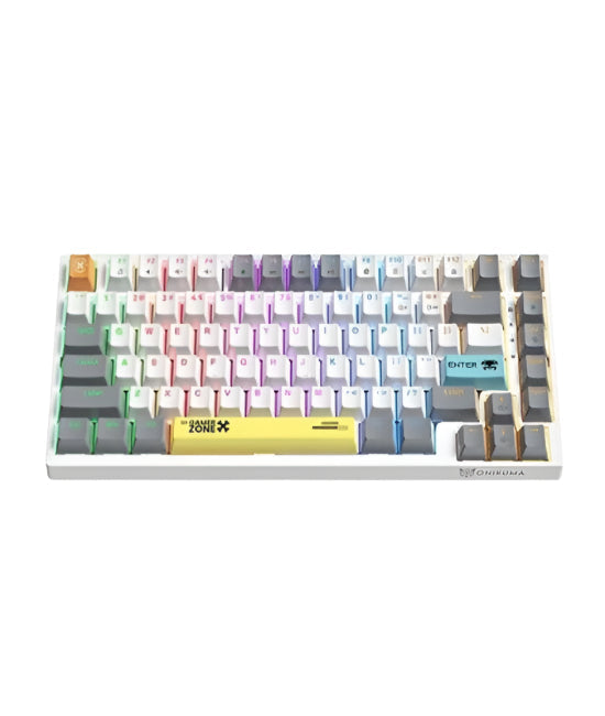 Onikuma USB Wired Mechanical Keyboard, RGB Backlit Matte Key Caps, For PC & Laptop, White