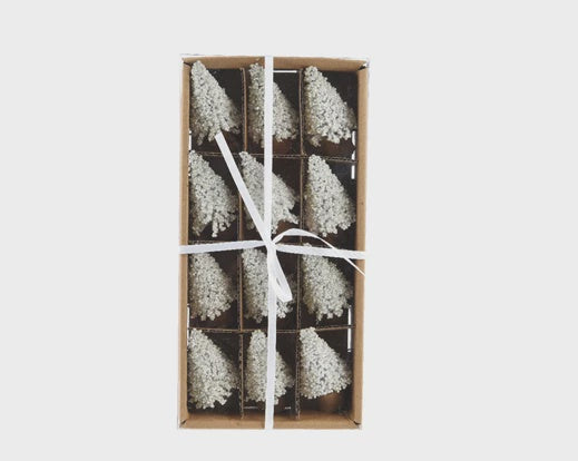 Pack Of Pearl Brush Mini Trees