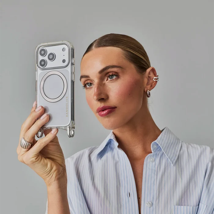 Palmer Magnet Duet Crossbody Phone Case - Clear/Silver