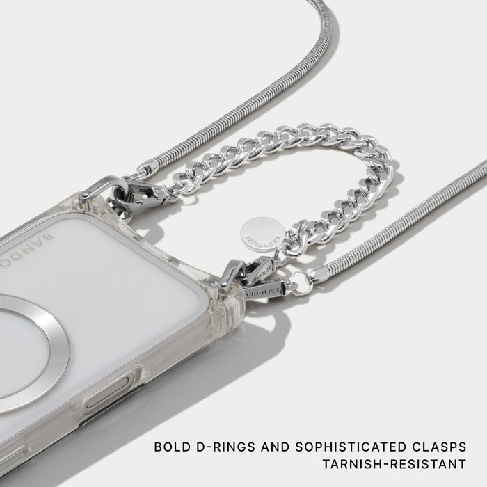 Palmer Magnet Duet Crossbody Phone Case - Clear/Silver