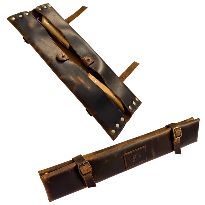 Pioneer Leather Chef's Knife Case Holder - 2 Knife Slots (Brown)