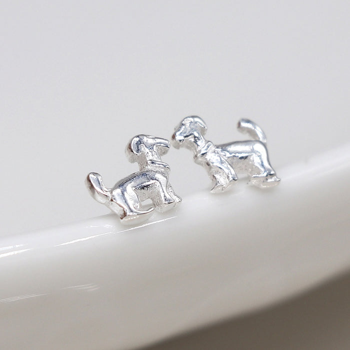 POM Sterling Silver Dachshund Stud Earrings