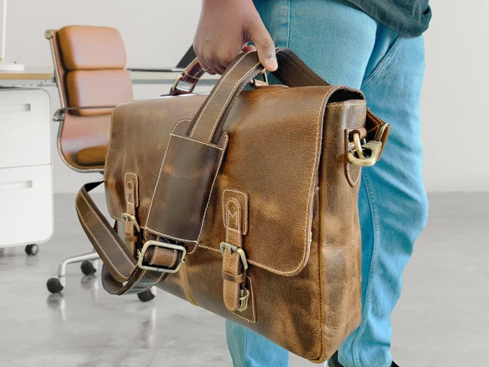 Leather Messenger Bag for Men