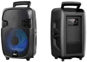 QFX 8â€ BLUETOOTH RECHARGEABLE SPEAKER WITH LED PARTY LIGHTS