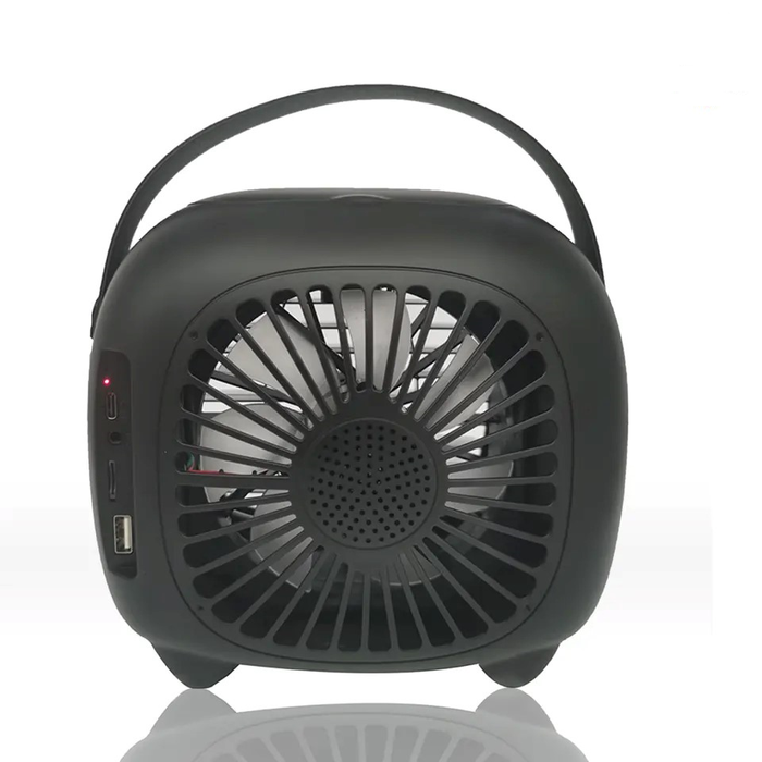 QFX BLUETOOTH RECHARGEABLE SPEAKER MIST HUMIDIFIER + 3-SPEED FAN