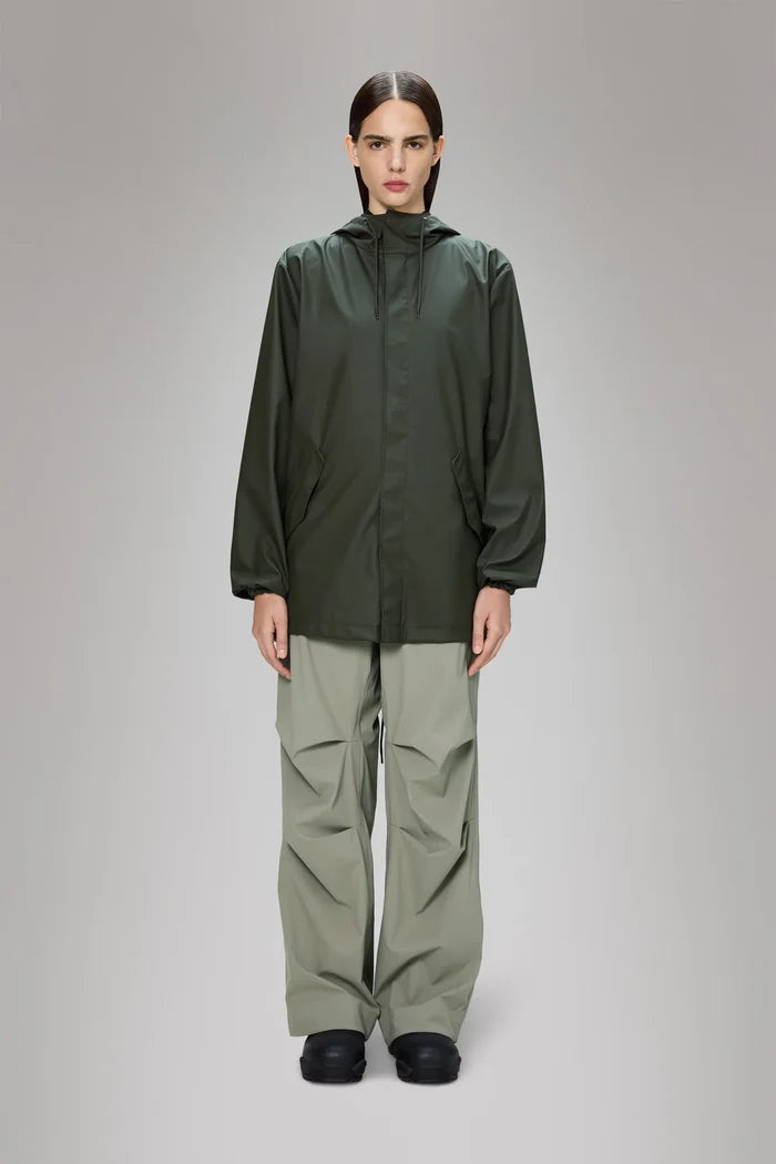 Rains Short Fishtail Jacket - Green
