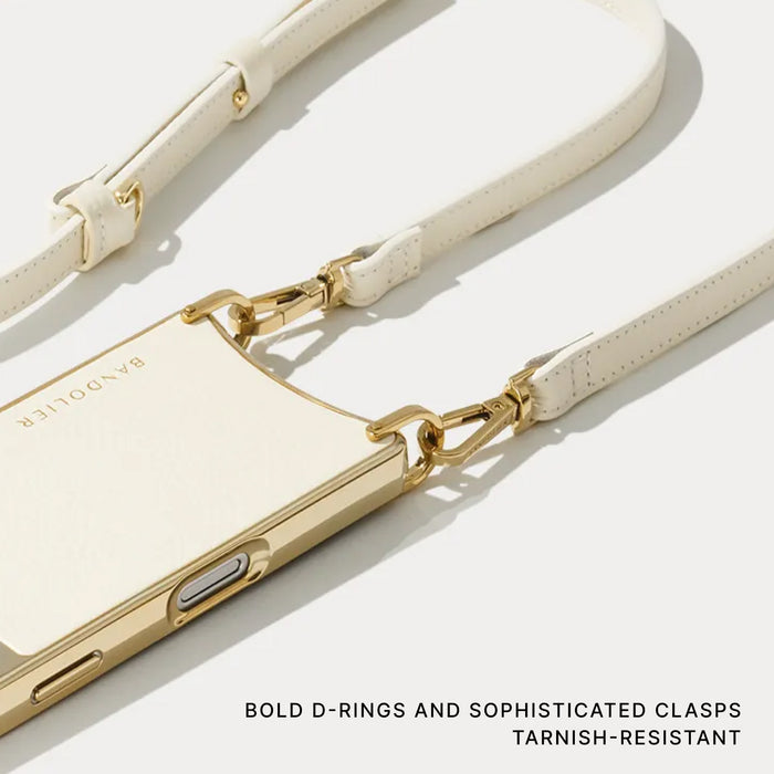 Rayna Chrome Crossbody Phone Case - Ivory/Chrome Gold