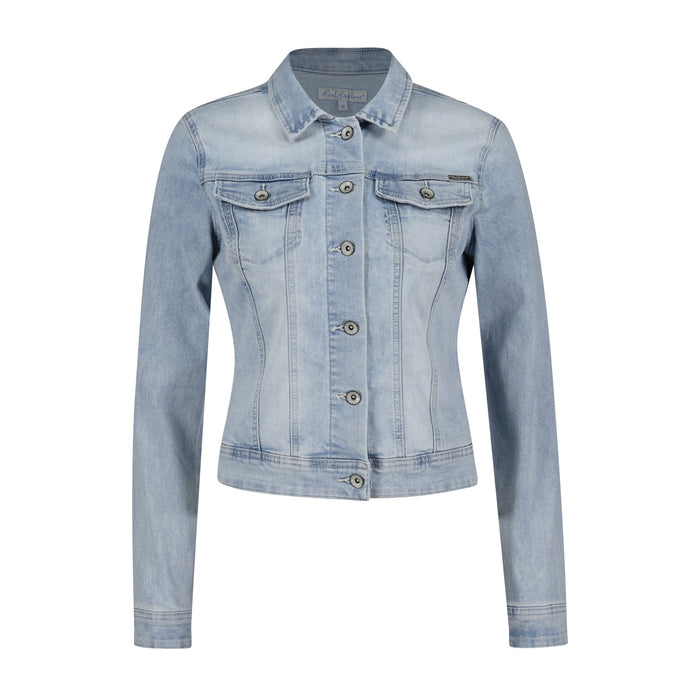 Red Button Jackie Denim Jacket - Light Bleach