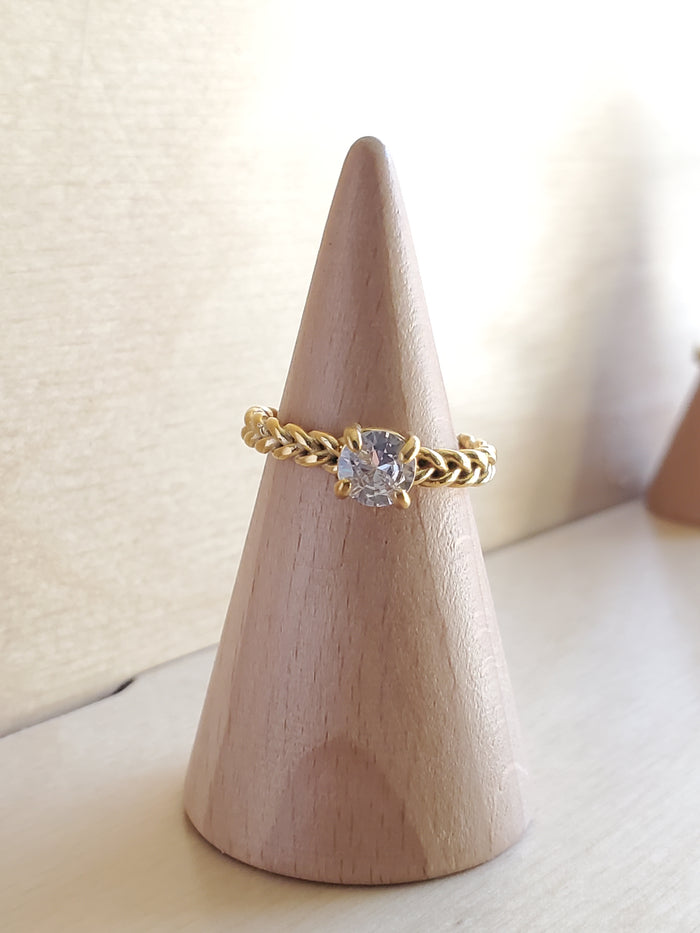 Retro Crystal Ring - Clear