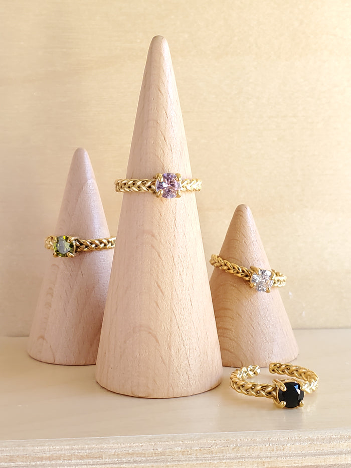 Retro Crystal Ring - Clear