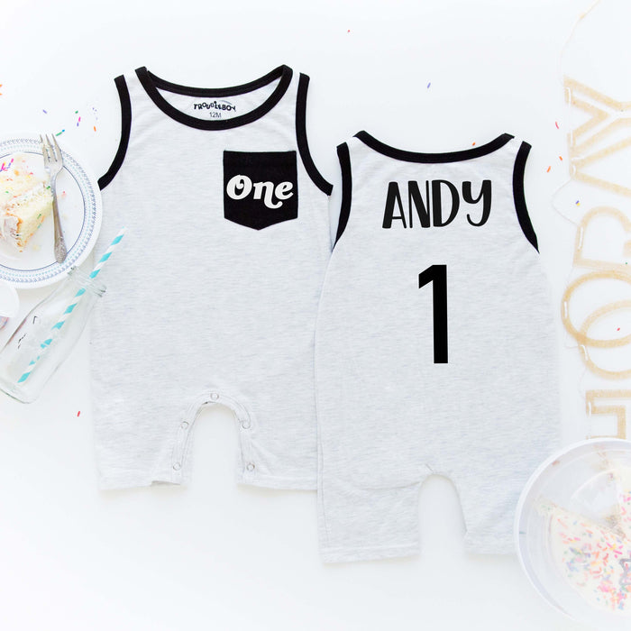 Retro "ONE" Shorts Romper