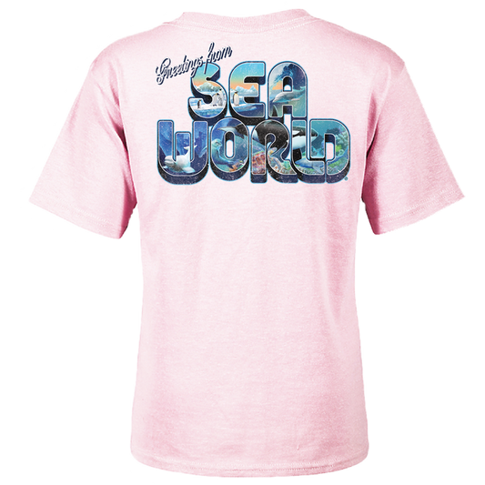 SeaWorld Greetings From Orlando Pink Toddler Girl Tee back