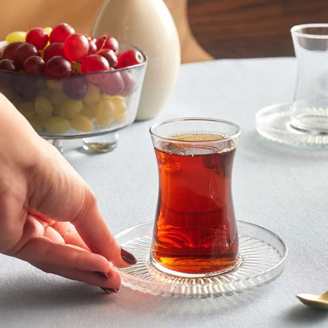 Service à thé turc Karaca Lily 12 pièces pour 6 personnes, 170 ml, Luster