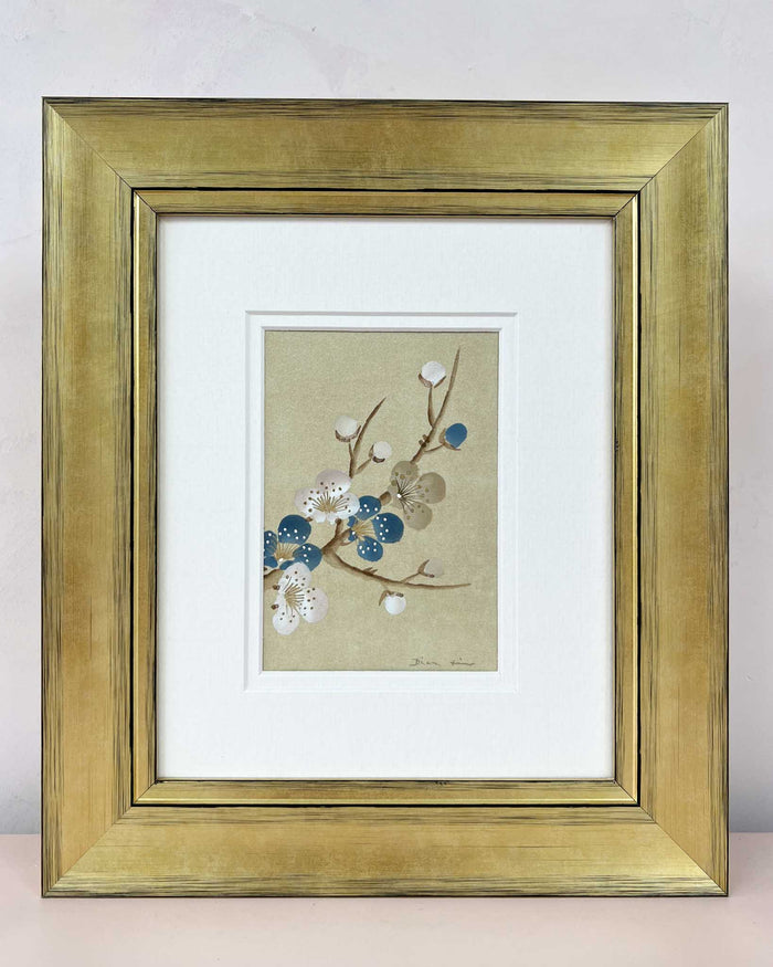 Set Of Two Cherry Tree Blue Original Painting - Diane Hill