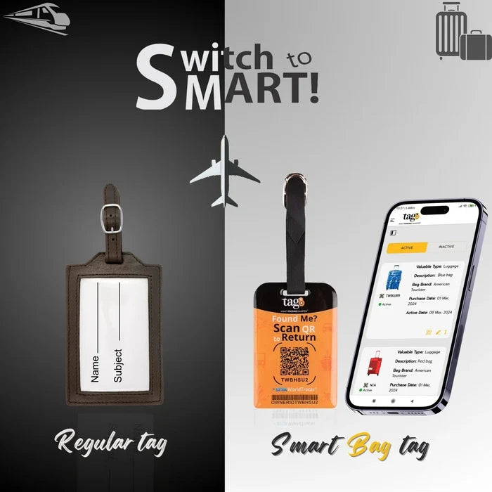 Smart Luggage/Bag Security Tag - USA Flag [2-Pack]