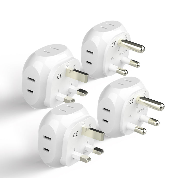 South Africa Travel Adapter Set - 4 in 1 - Ultra Compact - Light Weight - 4 Pack (PT-7-10L-4PK)