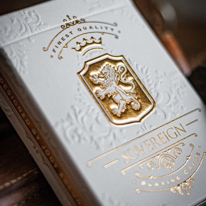 Sovereign Playing Cards Exquisite White Playing Cards by Black Ink Branded