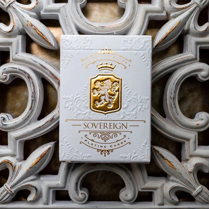 Sovereign Playing Cards Exquisite White Playing Cards by Black Ink Branded