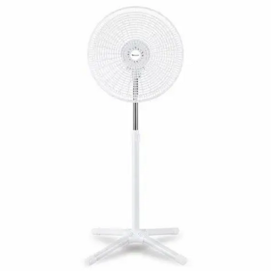 White standing fan on a white background