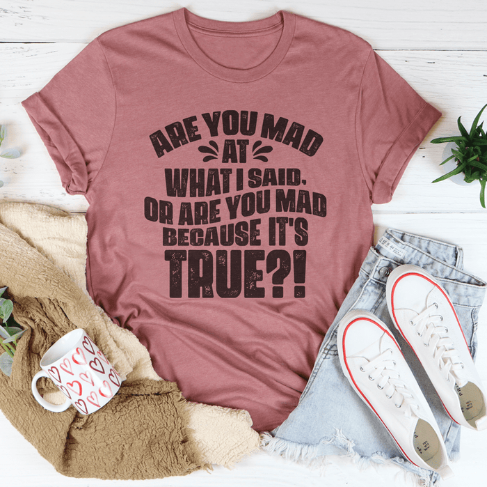 T-Shirt--"Are You Mad at What I Said or Are You Mad Because It's True?"