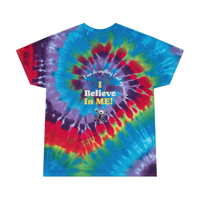 T-Shirt-Tie-Dye Tee — "I Believe In ME!" Spiral Graphic T-Shirt
