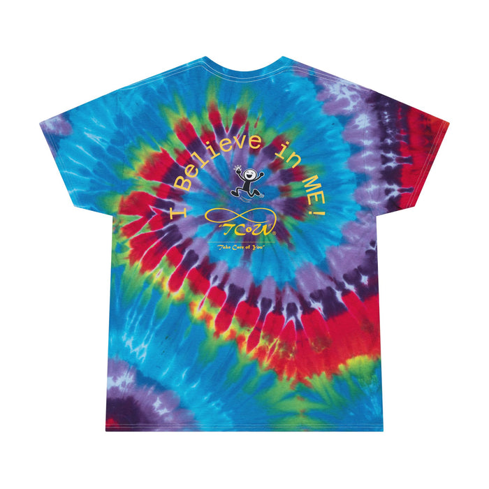T-Shirt-Tie-Dye Tee — "I Believe In ME!" Spiral Graphic T-Shirt