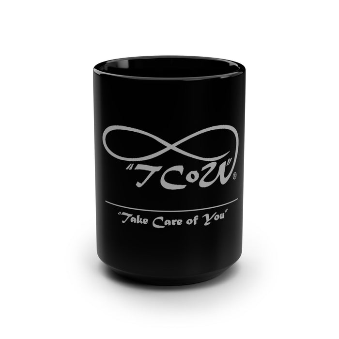 TCoU--Take Care of You, Black 15oz Mug — Inspirational Infinity Coffee Cup