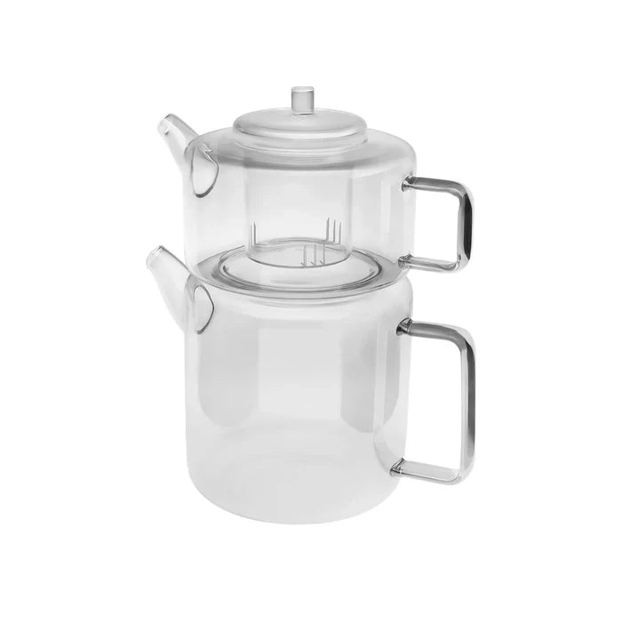 Théière en verre borosilicate Karaca Flat