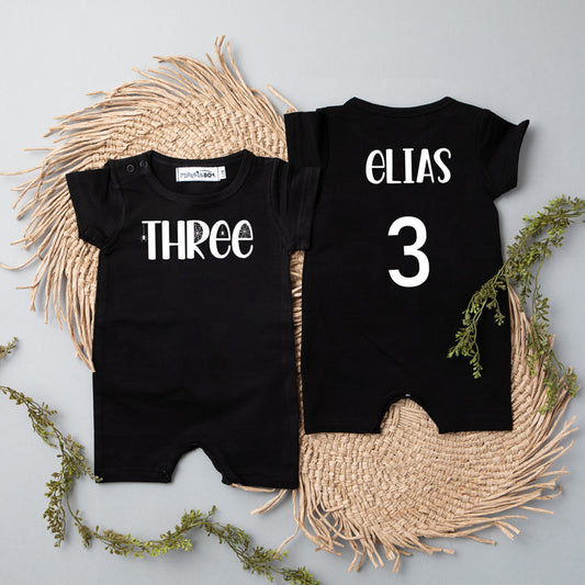 Three Spiderweb 3rd Birthday Slim Fit Shorts Romper