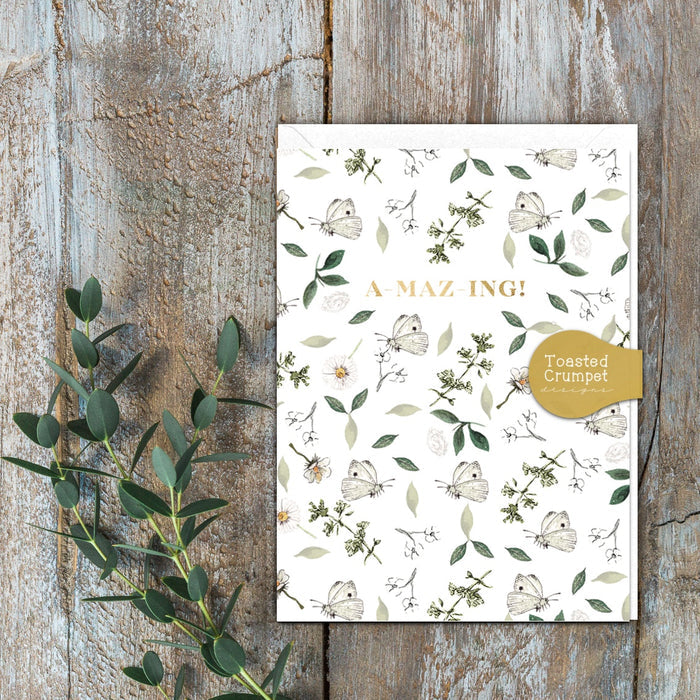 Toasted Crumpet Petite Greetings Card - A-MAZ-ING!