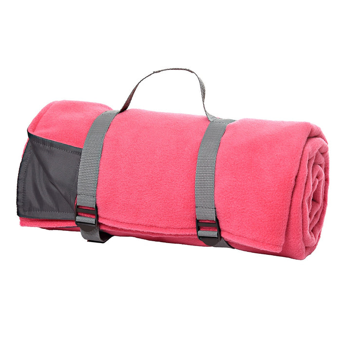 Tweedmill Fleece Picnic Rug Roll - Berry Blossom