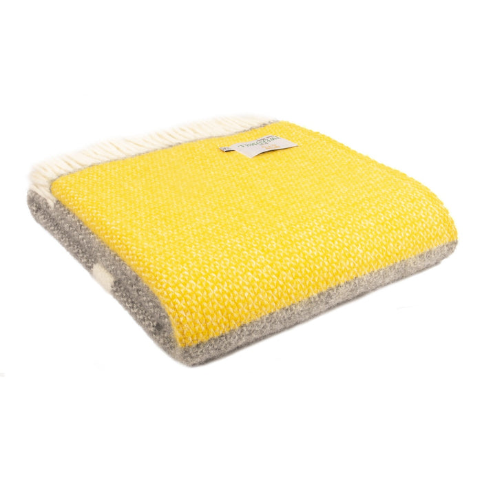 Tweedmill Illusion Panel Throw - Grey & Yellow