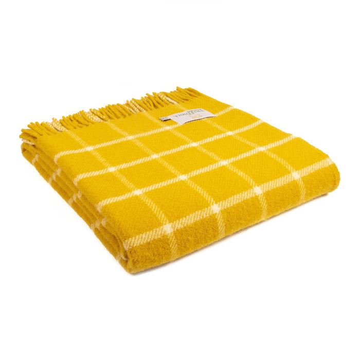 Tweedmill Lifestyle Chequered Throw - Yellow