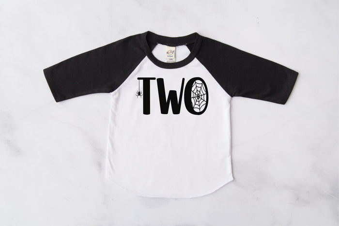 Two Spiderweb 2nd Birthday Raglan