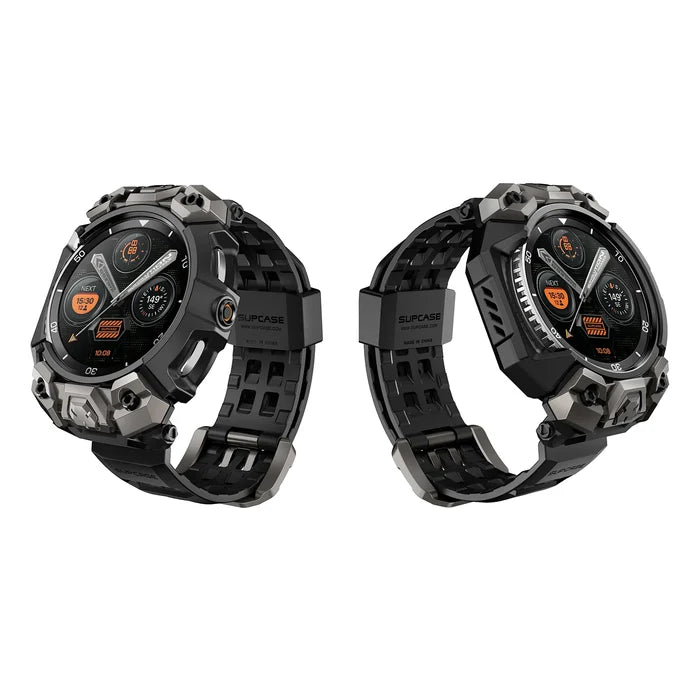 Unicorn Beetle Ore Series Galaxy Watch8 46mm Wristband Case with Glass Screen Protectors - Black