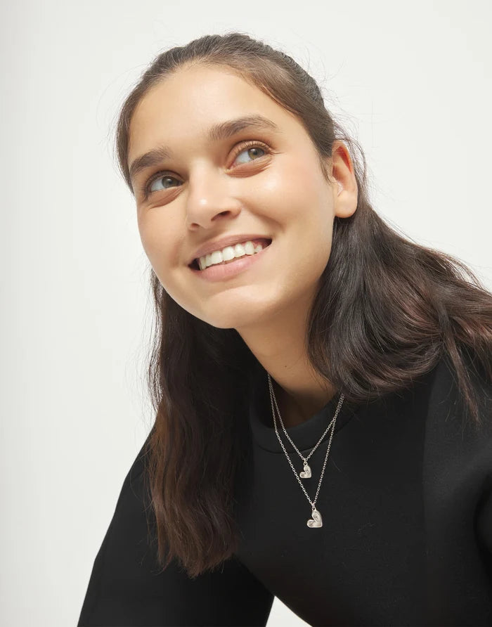 UNOde50 Double Chain Necklace With Heart Pendants